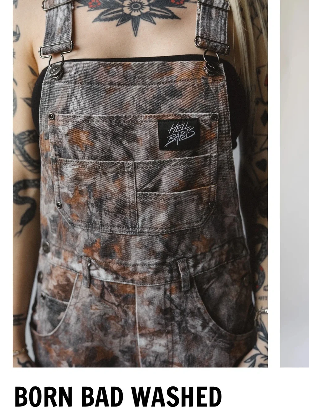 Washed Women's Tie-Dye Overalls - Brown/Gray